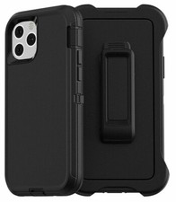 For iPhone 12 / 12 Pro Max - Hard Holster Heavy Duty Black Swivel Belt Clip Case