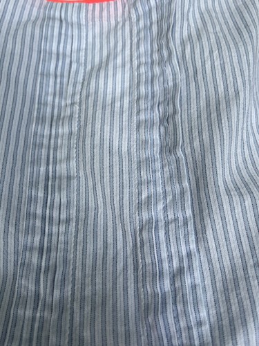 Girls Embroidered Sundress size 6 Blue White Pinstripe Coral Preppy Boho Easter - Picture 18 of 20