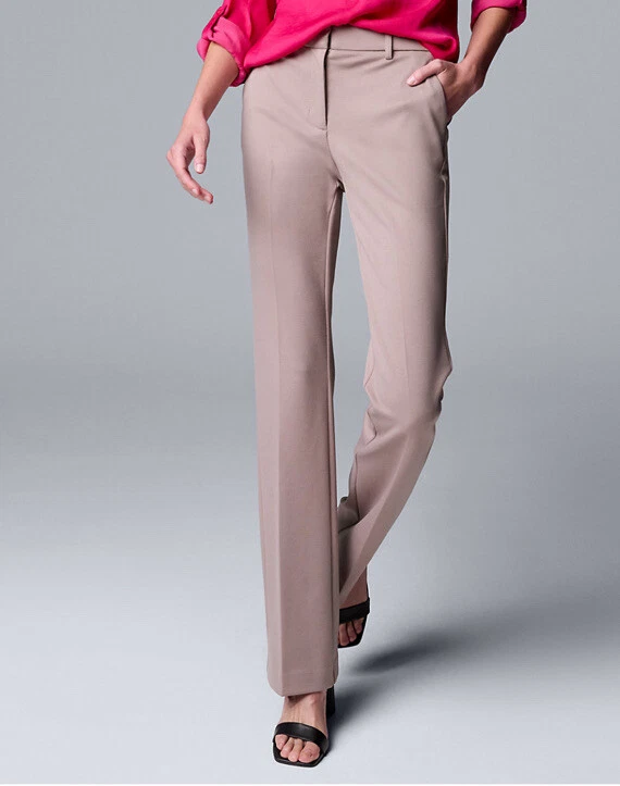 Simply Vera Wang Women’s High Rise Flare Dress Pants-Basha Brown-Size: 10-  New