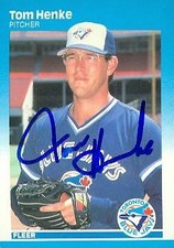 Tom Henke autographed Baseball Card (Toronto Blue Jays) 1987 Fleer #228