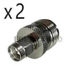2 Pack - SMA Male to UHF Female SO-239 RF Wifi Coax Adapter Converter Connector