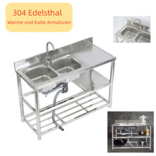 Küchenspüle Doppelbecken Edelstahl Spültisch Gastrospüle Waschtisch Spülbecken