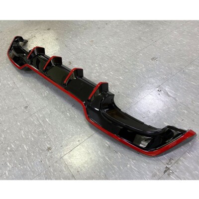 Black + RED For Toyota Corolla Auris 5D Rear Bumper Diffuser Lip Spoiler 19-21