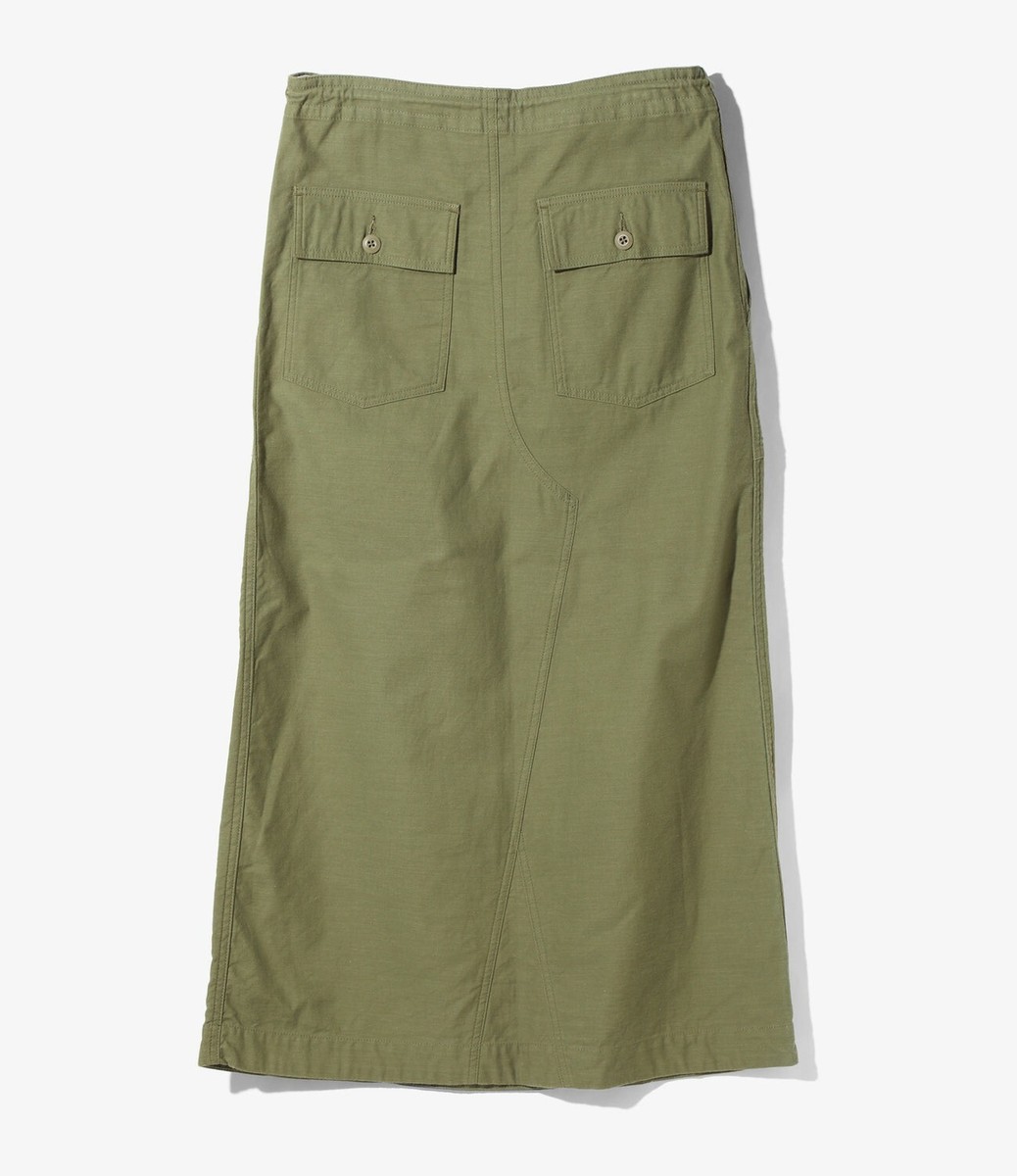 スカート NEEDLES STRING FATIGUE SKIRT BACK SATEEN ASK availability First) NEEDLES String Fatigue Skirt - Back