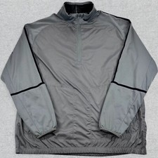 Nike Golf Jacket Men's XL Gray Windbreaker 1/4 Zip Pullover Performance READ 
