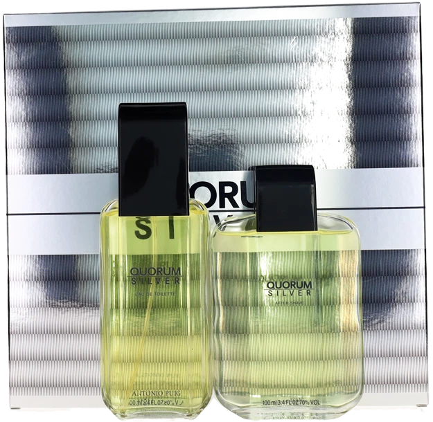 Silver By Quorum For Men Set EDT After Shave Lotion 3.4 3.4 New