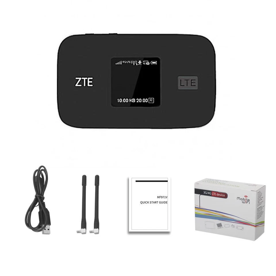 Unlock ZTE MF971V 300Mbps 4G+ LTE Cat6 Mobile WiFi Hotspot Router +2pcs Antennas - Image 2 of 4