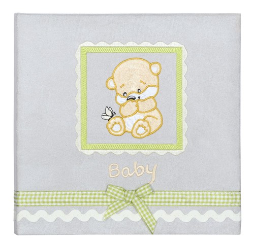 SlipIn Photo Album with Memo Area Holds 180 Photos 6' x 4' Baby Stitched Bear - Picture 8 of 8