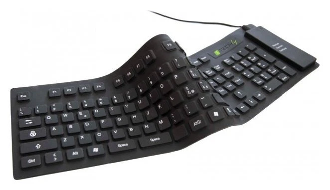 Manhattan Tastiera computer Flessibile in Silicone Wired Black IDATA KB R109L - Immagine 3 di 4