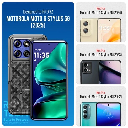 For Motorola Moto G Stylus 5G (2025) Belt Clip Holster Phone Case Hybrid Cover - 第 2/6 張圖片