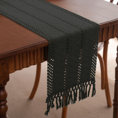 Crochet Table Runner Christmas Party Tassel Dining Table Cloth Cover Home Decor - Bild 27 von 36