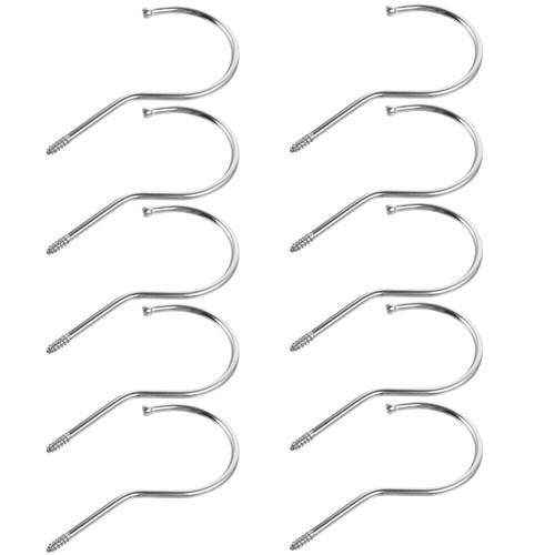 10 Pcs Plastic Trouser Hook Stainless Steel Screw Hooks Multipurpose DIY - Picture 2 of 12