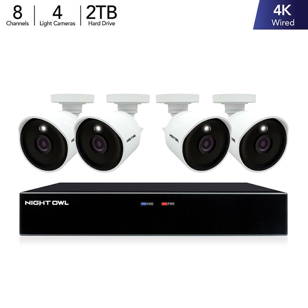 Night Owl 8Channel 4K 2TB DVR Security Camera System with 4 Spotlight