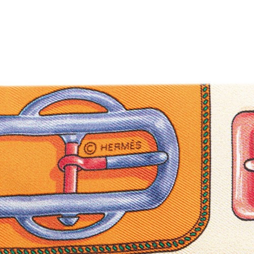 Foulard Hermès Attelage boucle soie en ligne orange multicolore 85 cm femme occasion