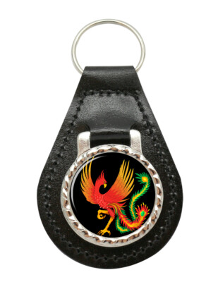 Chinesische Phoenix Leder Schlüsselanhänger