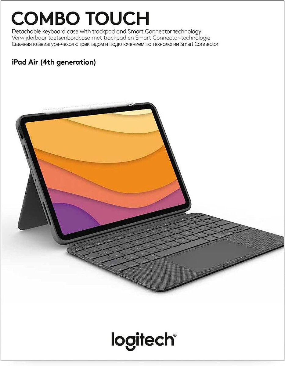 Logitech Combo Touch Keyboard Case Trackpad Smart Connector iPad 