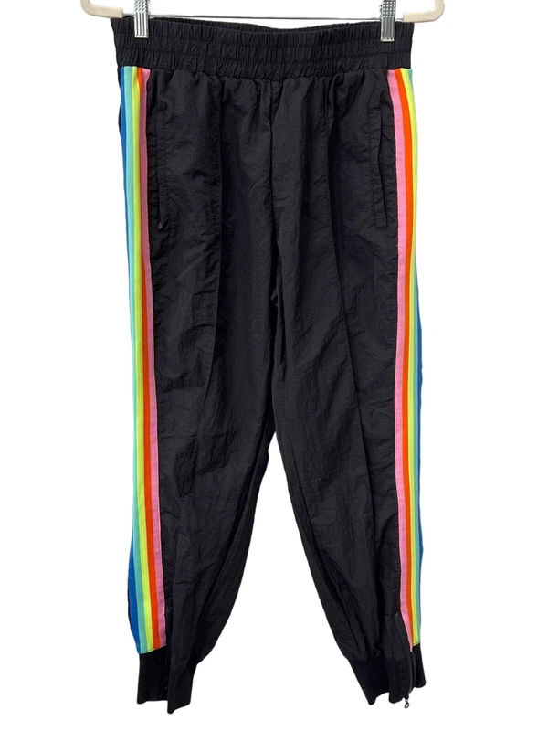 fabletics carol woven rainbow stripes athleisure workout pants