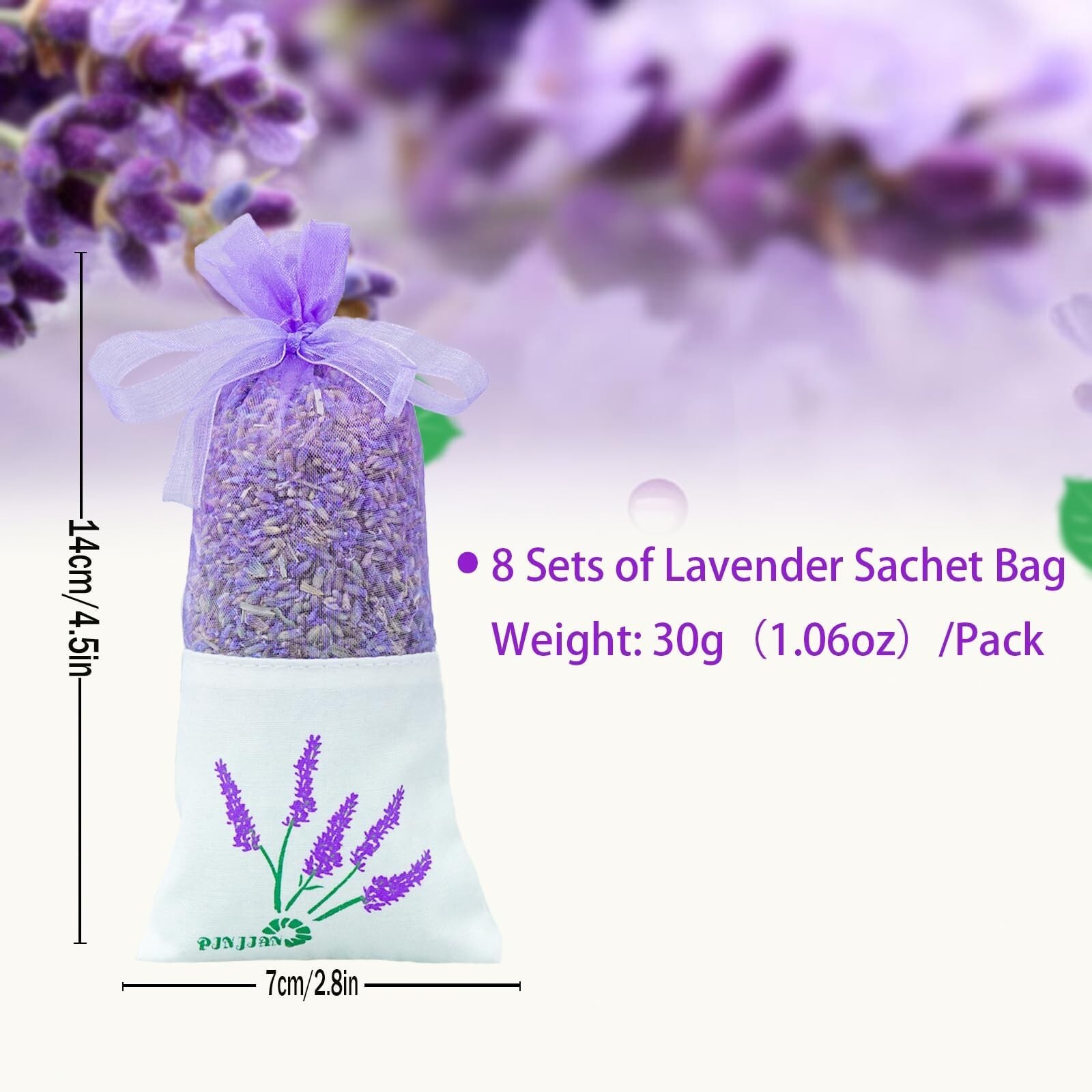 8 Packs Lavender Sachet Bags for Drawers and Closets, Long-Lasting Lavender S...