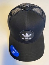 Adidas Originals Circle Logo Mesh Snapback Trucker Cap Black/White Hat CJ3901