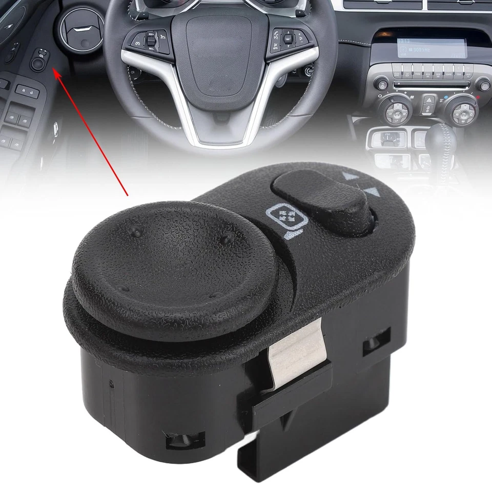 1 interruptor de control de espejo retrovisor eléctrico lado del conductor izquierdo para Chevrolet Camaro 2010-2015 Foto 3 de 4