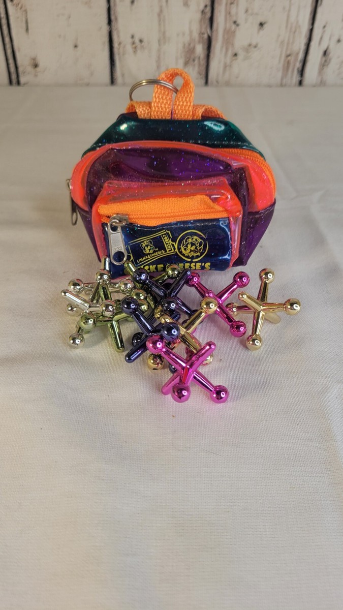 Chuck E Cheese Keychain Clip-on Token Ticket Holder Mini Backpack