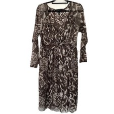 INC Womens 0X Dress Babydoll Brown Boho Sheer Long Sleeve Flowy Coquette