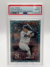2024 TOPPS SERIES 2 AUSTIN WELLS RC 278/399 AQUA CRACKLE FOILBOARD NO. 624