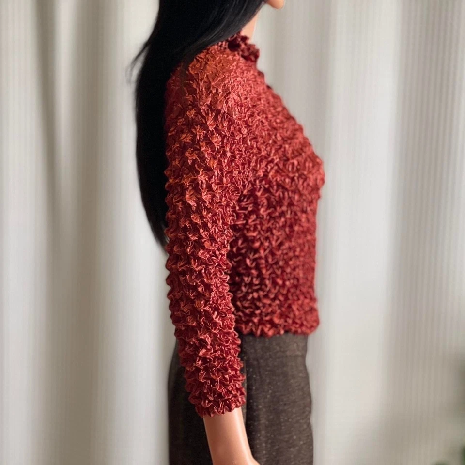 Cárdigan vintage Y2K Magic Scarf Co palomitas de maíz con botones naranja óxido talla única Foto 3 de 4