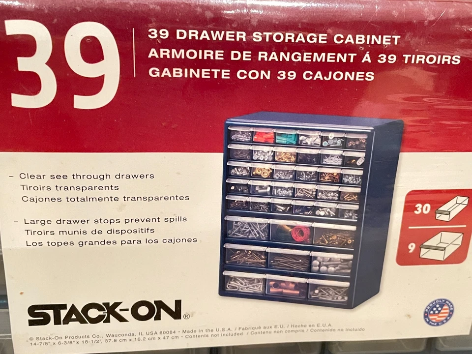 Stack-On Hardware & Craft Storage Cabinet 39 Drawer Organizer Made In USA - Image 2 of 4