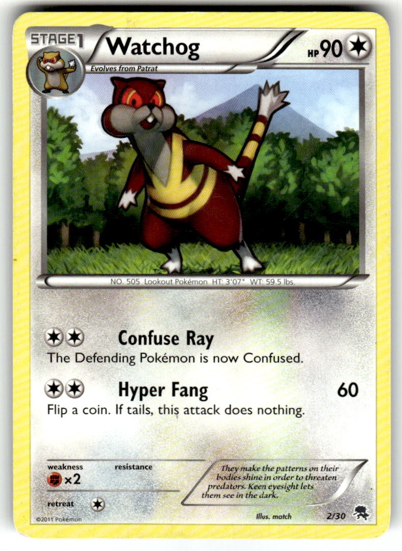 Watchog 2/30 Common BW Trainer Kit: Excadrill & Zoroark Pokemon Lightly Played