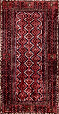 3 3 x6 2  Hand-Knotted 100% Wool Balouchi Area Rug - Carpet