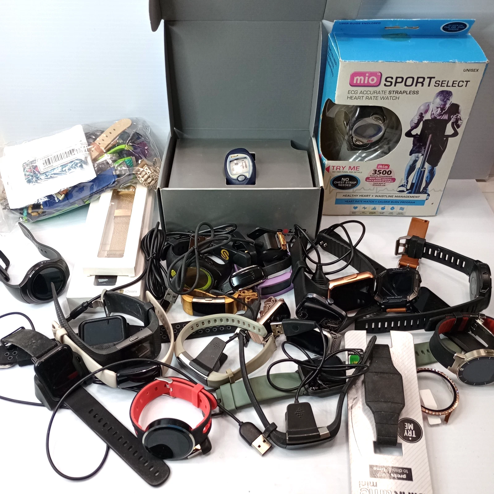 Huge Lot 25+ Accessory Fitness Trackers & wearables Untested Parts/Repair *Read