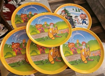 VTG Set of 6 Ronald McDonald's 10  Plastic Plates Lexington 5 Ronald & McCheese