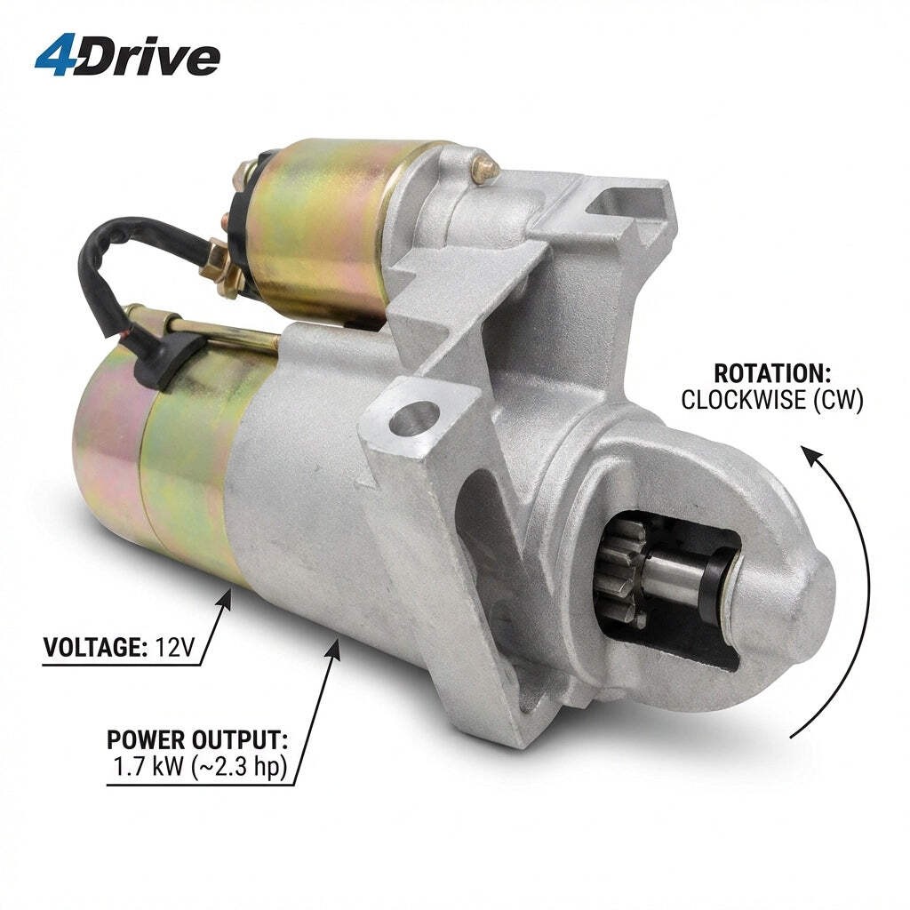 Mercruiser 4 Cyl 12V Starter Motor 3.0L GM Engines 50-8M0090697 Marine