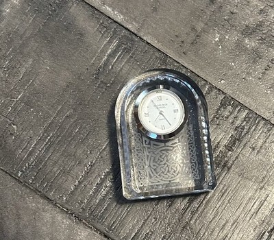 Mini Arched Edinburgh Crystal Clock Celtic Patterned