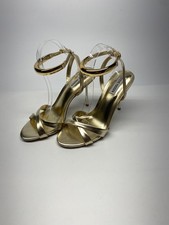 Steve Madden Womens Metallic Gold Bangle Strap High Heel Sz 10 M