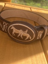 Mexican Western Cinto Charro Piteado Handmade Leather Belt Boys Size 20