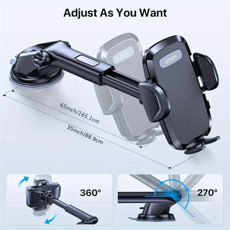 Universal Car Dashboard/Windshield Phone Mount Holder For iPhone Samsung Google - Image 3 of 4