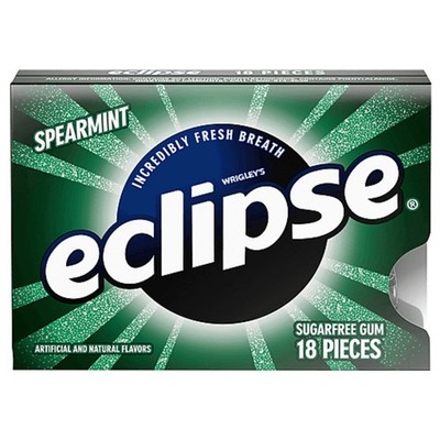4x Packs Eclipse Spearmint Sugar Free Chewing Gum | 18 Pieces Per Pack