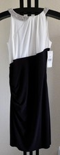 Lauren Ralph Lauren Evening Dress Sz 12 Black White Embellished Straps NWT 184