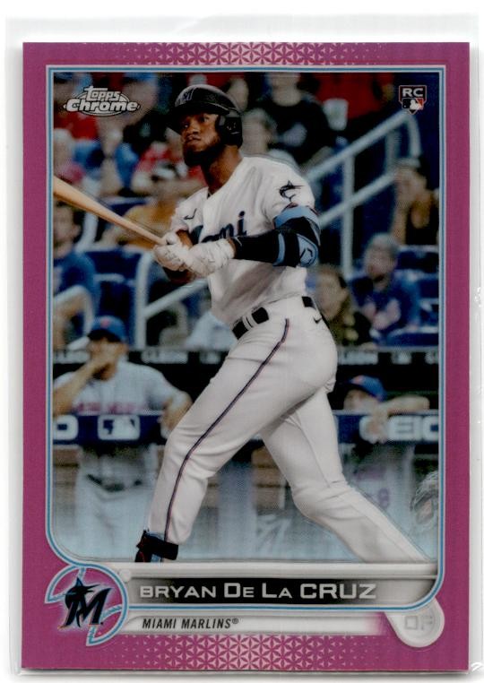 2022 Topps Chrome #216 Bryan De La Cruz Pink Refractor Miami Marlins