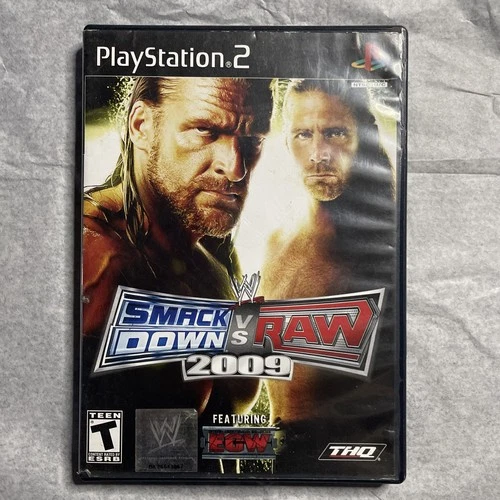 New ListingSony Playstation 2 WWE SmackDown vs Raw 2009 CIB Black Label Wrestling Game PS2