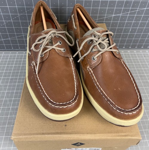 Sperry Billfish 3-Eye Boat Shoe Men's Lace up Casual Shoes Dark Tan 12 Leather - Picture 2 of 11