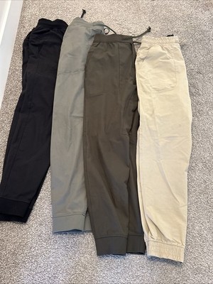 Lululemon ABC Joggers, Men s Small, Set Of 4 (Black, Khaki, Greyish And Olive)