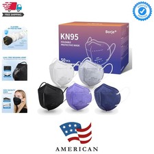 KN95 Face Masks 50 Pcs, 5-Ply Protection Multicolor KN95 Mask, Disposable Fac...