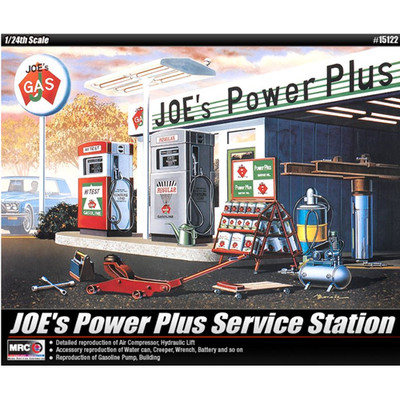 JOE'S POWER PLUS SERVICE STATION KIT 1:24 Academy Kit Art.Vari -D- Neues Modell
