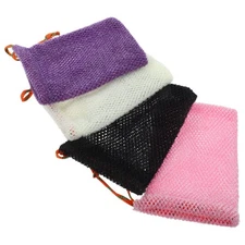  4 PCS Soap Exfoliating Bag Mesh for African Wash Net Bath Sponge