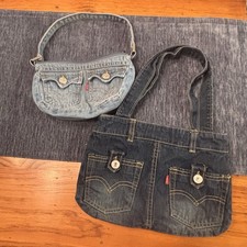 RARE VTG Y2K Pair Of Levi  s Denim Purses- Mom/Child, Big Sis/Lil  Sis, CUTE EUC