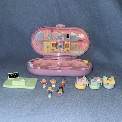 VTG Polly Pocket 1992 Stampin School Playset Bluebird Incomplete -1 Stamp Used