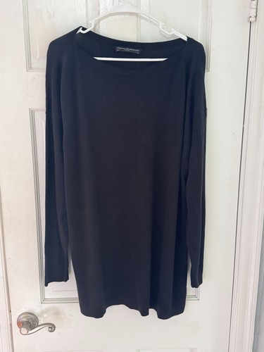Peruvian Connection Women's Sz XL Black Long Sleeve Pima Cotton Shirt Lagenlook